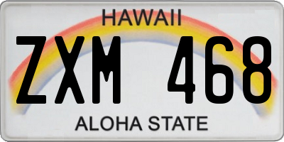 HI license plate ZXM468
