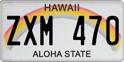 HI license plate ZXM470