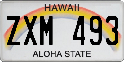HI license plate ZXM493