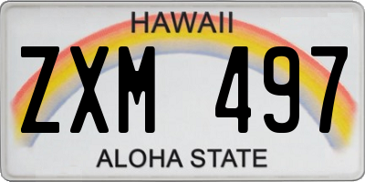 HI license plate ZXM497