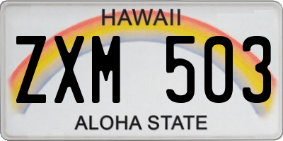 HI license plate ZXM503