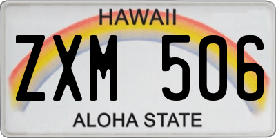 HI license plate ZXM506