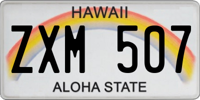 HI license plate ZXM507