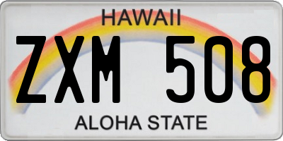 HI license plate ZXM508