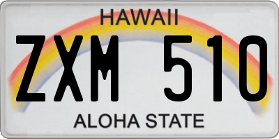 HI license plate ZXM510