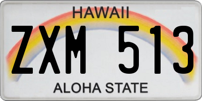 HI license plate ZXM513