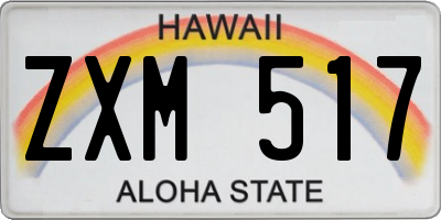 HI license plate ZXM517