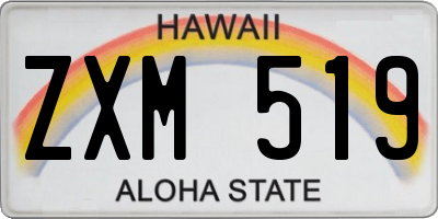 HI license plate ZXM519