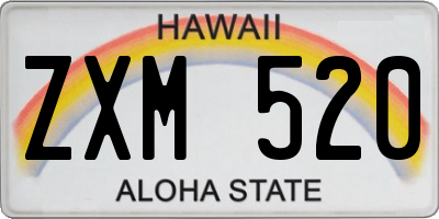 HI license plate ZXM520