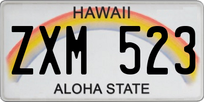 HI license plate ZXM523
