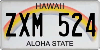 HI license plate ZXM524