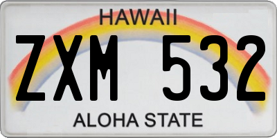 HI license plate ZXM532