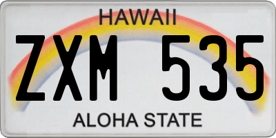 HI license plate ZXM535