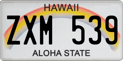 HI license plate ZXM539