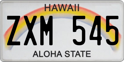 HI license plate ZXM545