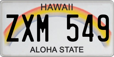 HI license plate ZXM549