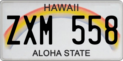HI license plate ZXM558