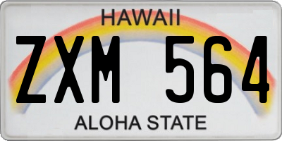 HI license plate ZXM564