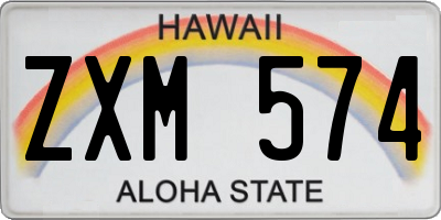 HI license plate ZXM574