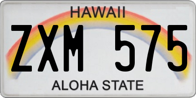 HI license plate ZXM575