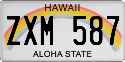 HI license plate ZXM587