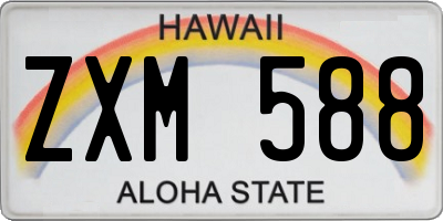 HI license plate ZXM588