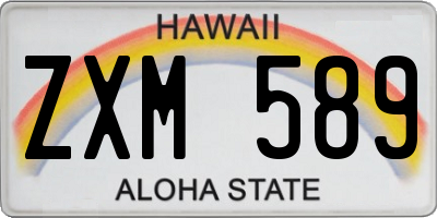 HI license plate ZXM589