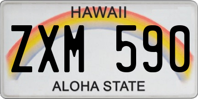 HI license plate ZXM590