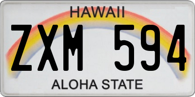 HI license plate ZXM594