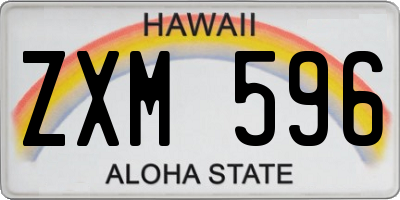 HI license plate ZXM596