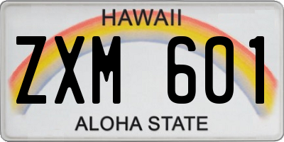HI license plate ZXM601