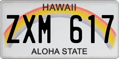 HI license plate ZXM617