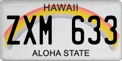 HI license plate ZXM633