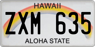 HI license plate ZXM635