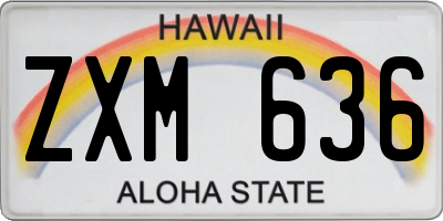 HI license plate ZXM636