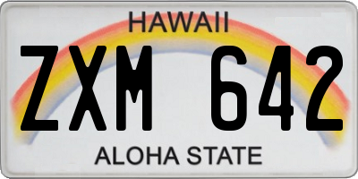 HI license plate ZXM642