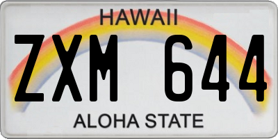 HI license plate ZXM644