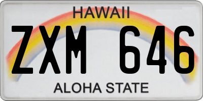 HI license plate ZXM646
