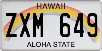 HI license plate ZXM649