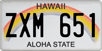 HI license plate ZXM651