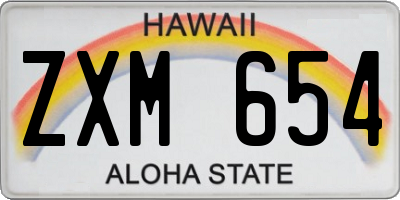 HI license plate ZXM654