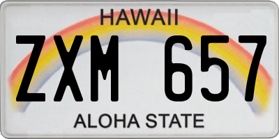 HI license plate ZXM657