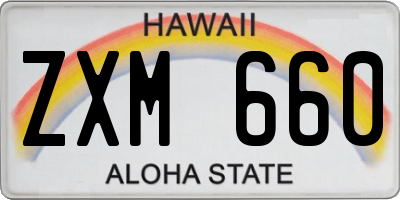HI license plate ZXM660