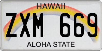 HI license plate ZXM669