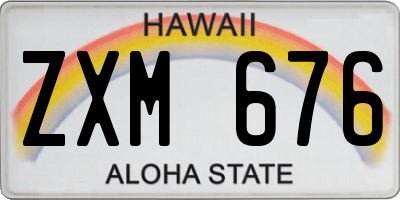 HI license plate ZXM676