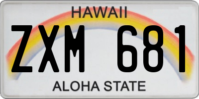 HI license plate ZXM681