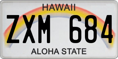 HI license plate ZXM684