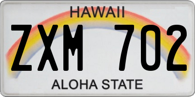 HI license plate ZXM702
