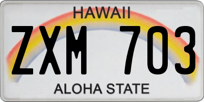 HI license plate ZXM703