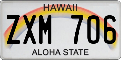HI license plate ZXM706